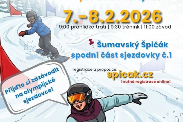 ŠPIČÁK OPEN 7.-8.2.2026 ski & snowboardcross závod pro děti a veřejnost